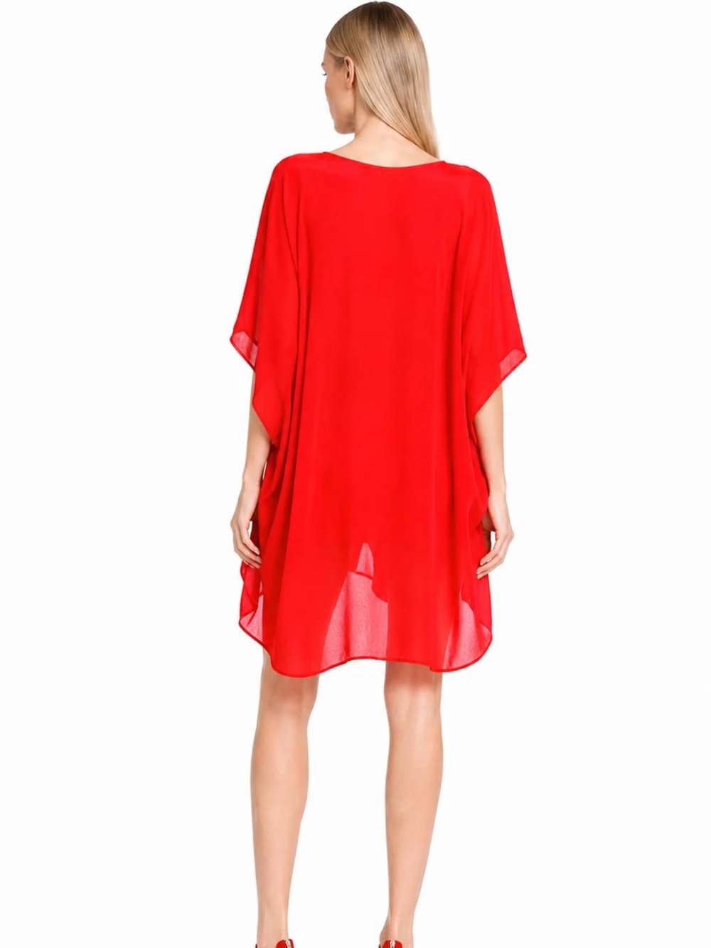 NWT Jay Godfrey Brin Chiffon Kimono Dress Red Size 8